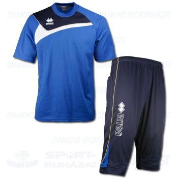 ERREA CLIMA KIT belebújós edző melegítő felső (rövid ujjú) + háromnegyedes nadrág KIT - azúrkék-sötétkék-fehér [XS]
