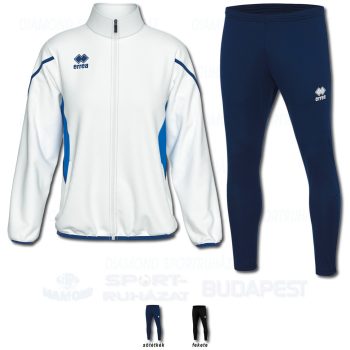 ERREA CRISTINE & FLANN SET női cipzáras edző- és szabadidő melegítő felső + unisex nadrág SZETT - fehér-azúrkék-sötétkék