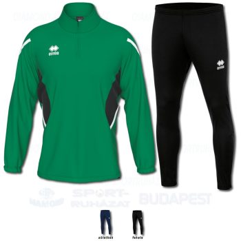 ERREA CHARLES & FLANN SET cipzáras nyakú edző melegítő felső + hosszú nadrág SZETT - zöld-fekete-fehér
