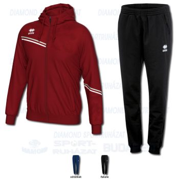 ERREA EBER & VANESSA WOMAN SET kapucnis-cipzáras szabadidő melegítő felső + női nadrág SZETT - bordó-világosszürke-fehér